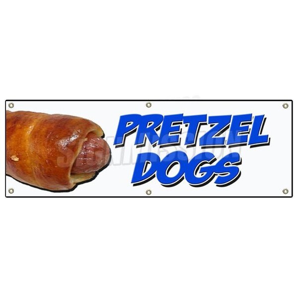 PRETZEL DOGS BANNER SIGN soft pretzel hot dog signs baked homemade